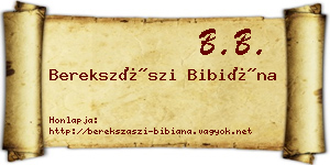 Berekszászi Bibiána névjegykártya